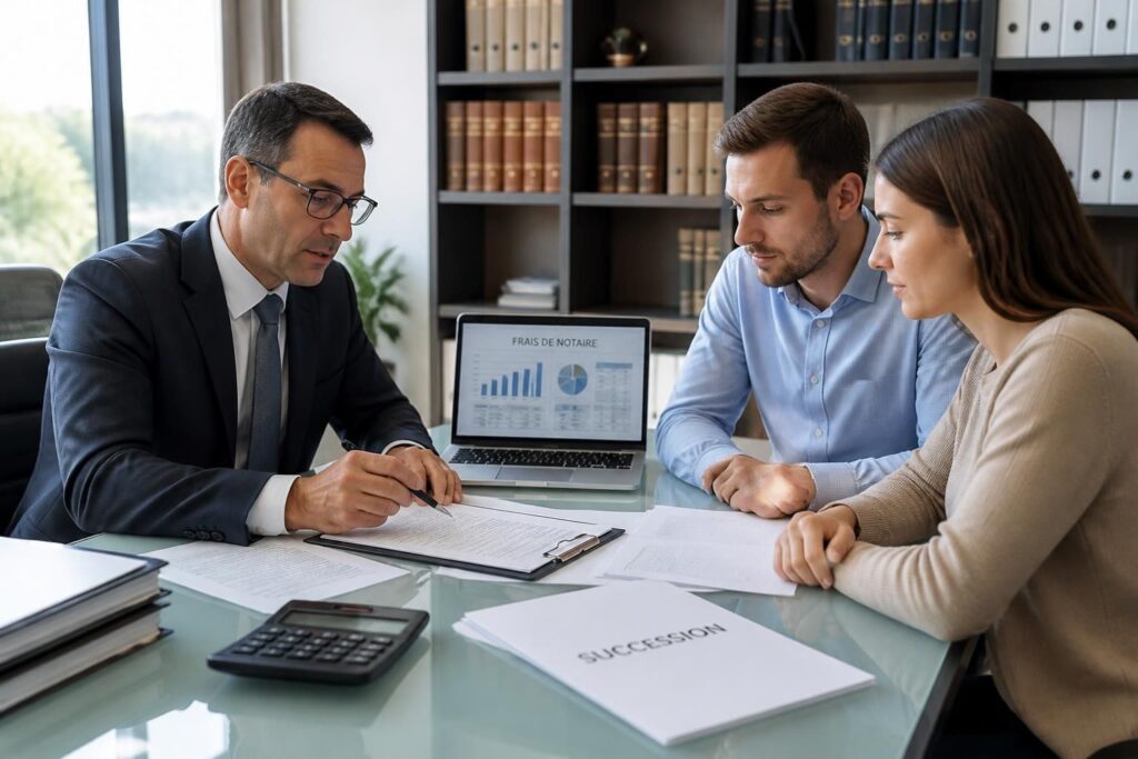 découvrez comment simuler et calculer les frais de notaire lors d'une succession, et apprenez qui est responsable de leur paiement.